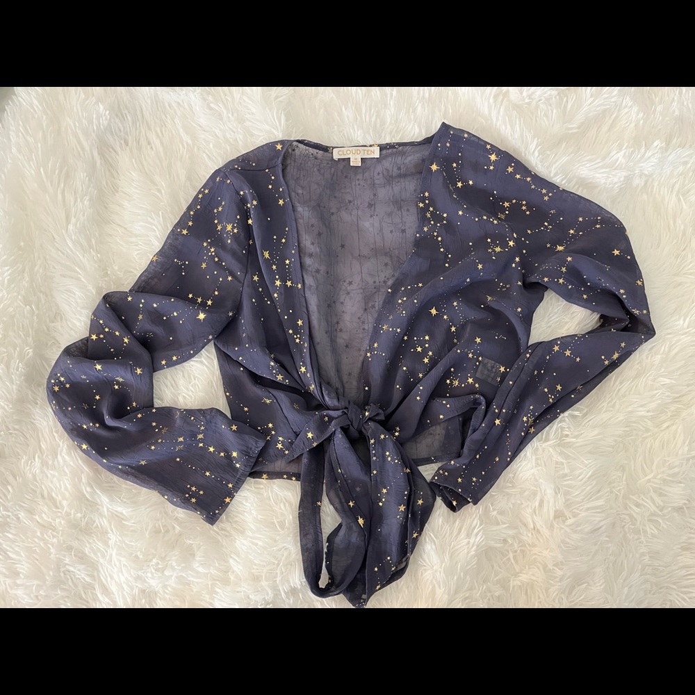 Cloud 10 Sheer Front Tie top